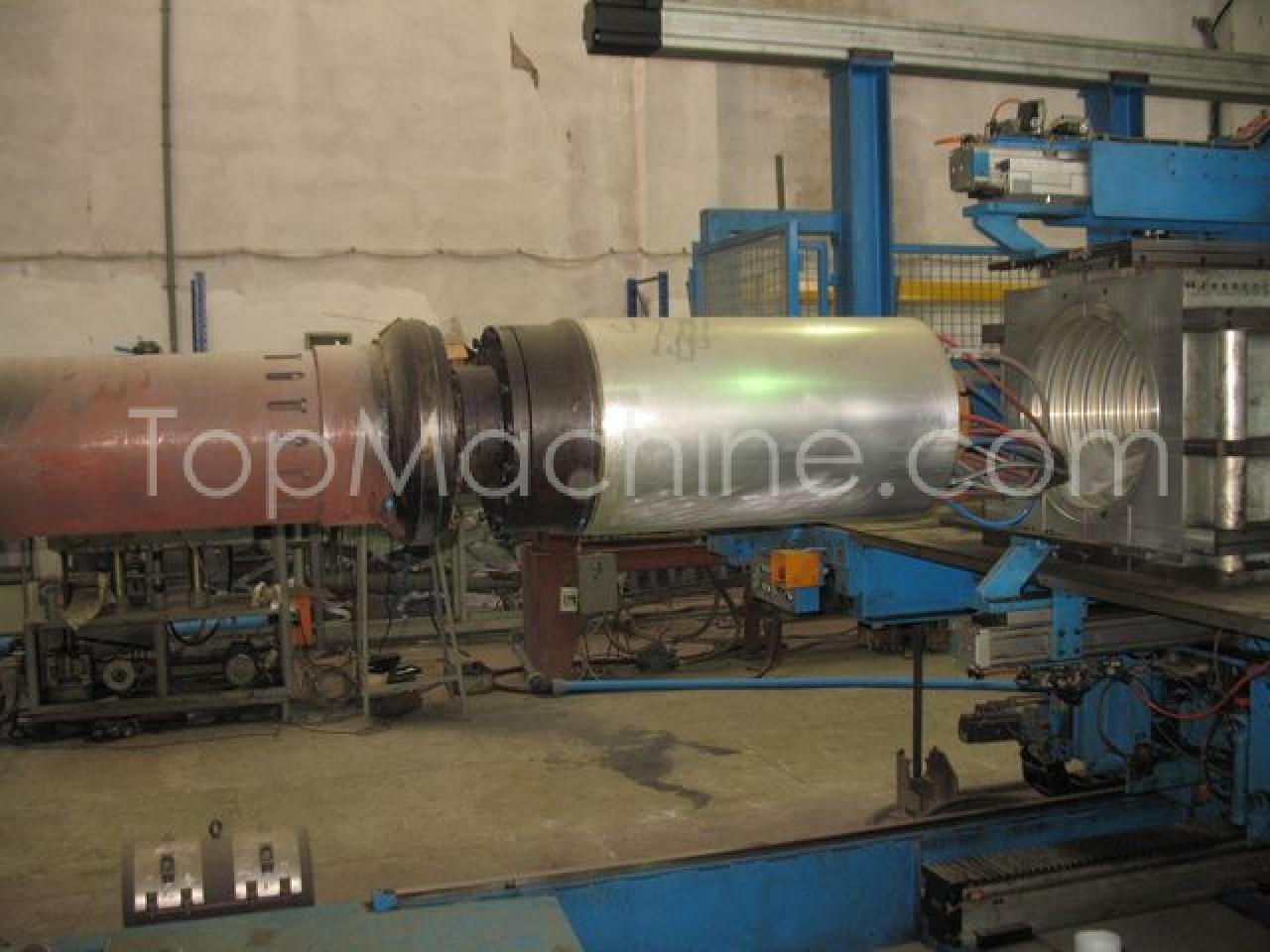 Used Hegler HP 1200 2 Extrusion Corrugated pipe line