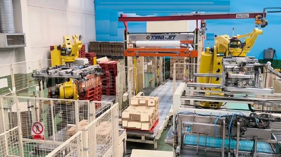 Used Inpropack Robot Siro Jet Tornajet  Palletizer & Pallet Wrapper